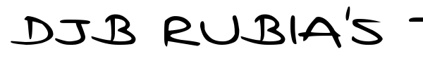 DJB Rubia's Tiny Print font preview